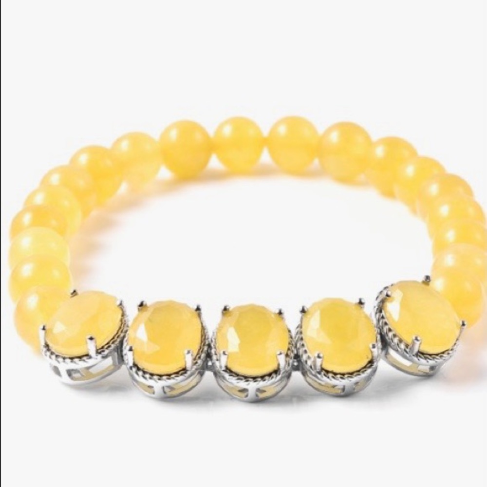 Honey Jade Sterling Silver Bracelet 103.5 ctw